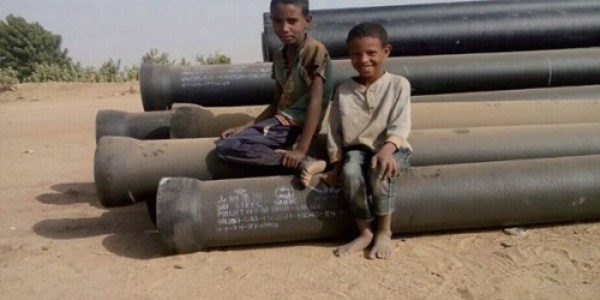 Cement lined ductile iron pipes with zinc coating ready for container loading