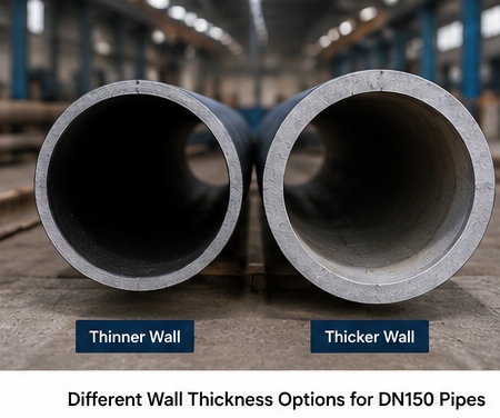 Different wall thickness options for DN150 ductile iron pipes.jpg