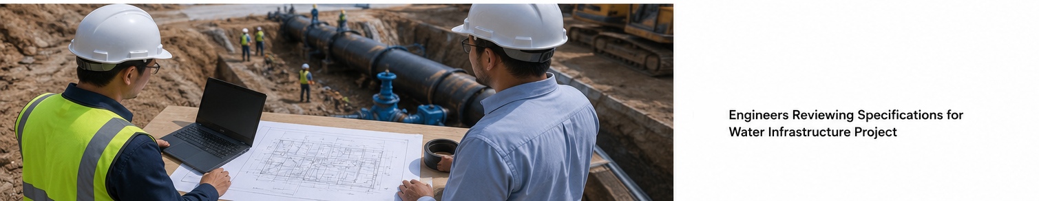 Engineers reviewing ductile iron pipe specifications for a water project.jpg